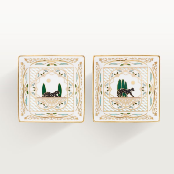 Set de 2 bandejas Panthère de Cartier tamaño pequeño Porcelana